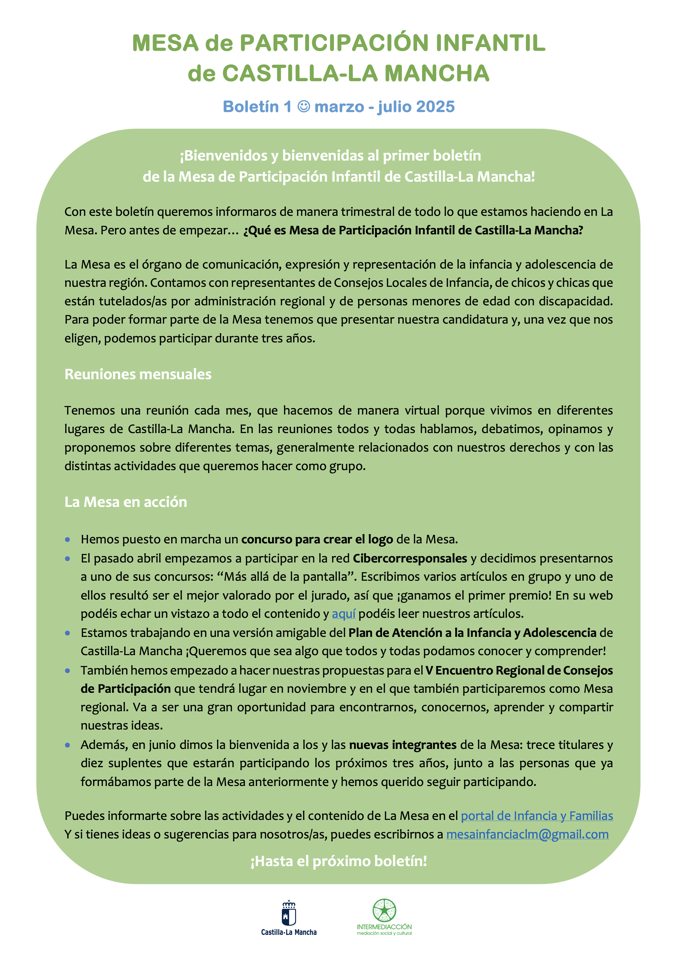 1 Boletín Mesa de Participación Infantil