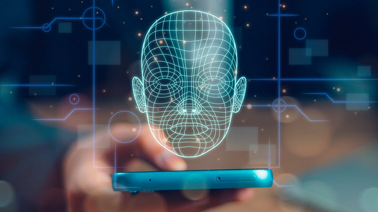 imagen que simula un rostro creado con IA