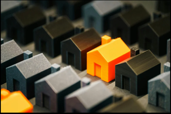 Imagen de unas casas donde destaca una en especial