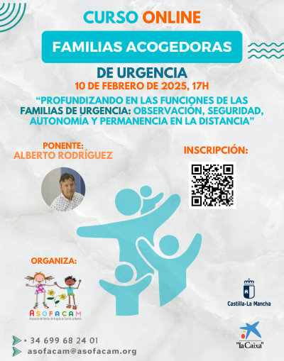 Cartel de formación para familias de acogida