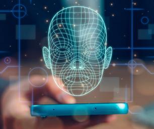 imagen que simula un rostro creado con IA